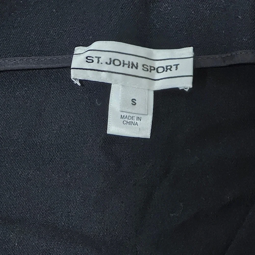 St. John Sport Womens Black Double Breasted Wide Collar Jacket Gold Buttons S